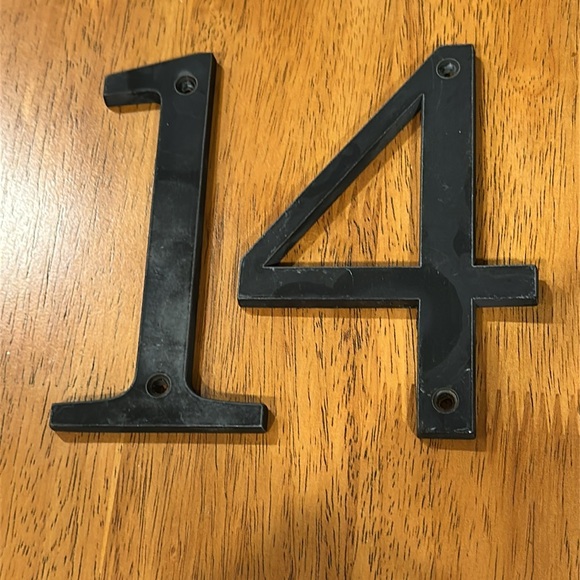 Metal address numbers 141. Matte black. Paintable. 5”. - Picture 2 of 4